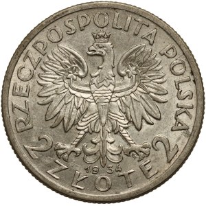 II RP, 2 złote 1934, Warszawa, Głowa Kobiety