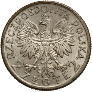 II RP, 2 złote 1933, Warszawa, Głowa Kobiety