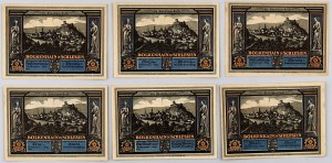 Bolkow (Bolkenhain), set of 25-75 fenigs, 1-2 marks, (6 pieces)