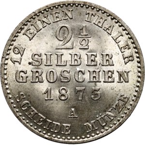 Germany, Prussia, Wilhelm I, 2 1/2 silver groschen 1873 A, Berlin