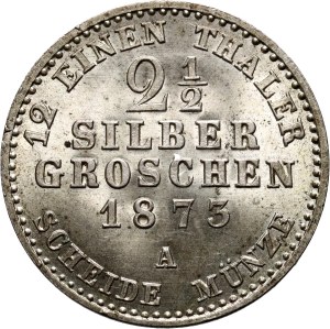 Germany, Prussia, Wilhelm I, 2 1/2 silver groschen 1873 A, Berlin