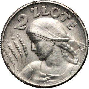 II RP, 2 złote 1925 z kropką, Londyn, Żniwiarka