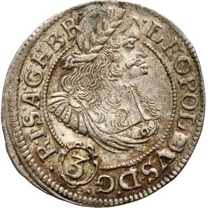 Śląsk pod panowaniem austriackim, Leopold I, 3 krajcary 1670 SHS, Wrocław