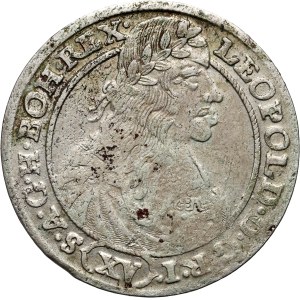 Śląsk pod panowaniem austriackim, Leopold I, 15 krajcarów 1664 GH, Wrocław