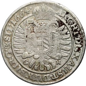 Śląsk pod panowaniem austriackim, Leopold I, 15 krajcarów 1664 GH, Wrocław