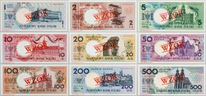 III RP, Polish Cities - MODEL/SPECIMEN, set no. 0093, set of 1 to 500 gold 1990, (9 pieces
