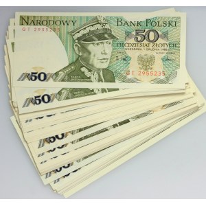 PRL, 50 złotych 1.12.1988, mix (50 sztuk)