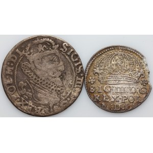 Zygmunt III Waza, zestaw monet z lat 1611-1625, (2 sztuki)