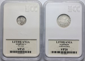 Alexander Jagiellonian / Sigismund III Vasa, coin set, (2 pieces)