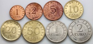 Spain, set of coins from 1 Cent to 2 Euro, patterns, (8 pieces)