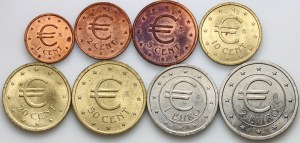 Spain, set of coins from 1 Cent to 2 Euro, patterns, (8 pieces)