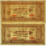 II RP, zestaw banknotów 50000 marek polskich 10.10.1922, serie E i M, (2 sztuki)
