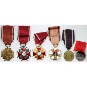 Polska, PRL, zestaw odznaczeń i medali, (6 sztuk)