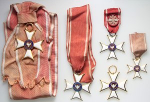 Polska, PRL, Order Odrodzenia Polski, Polonia Restituta 1944, zestaw różnych klas, (5 sztuk)