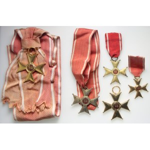 Polska, PRL, Order Odrodzenia Polski, Polonia Restituta 1944, zestaw różnych klas, (5 sztuk)
