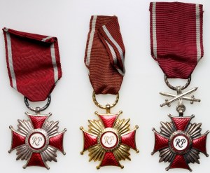 Poland, Third Republic, Cross of Merit, set, (3 pieces)