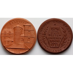Germany, set of ceramic medals, (2 pieces)