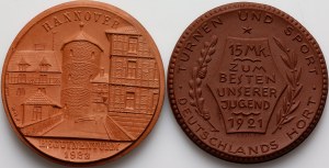 Germany, set of ceramic medals, (2 pieces)