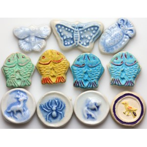 Asia, set of ceramic tokens (11 pieces)