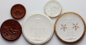 Germany, set of ceramic notgelds, (5 pieces)