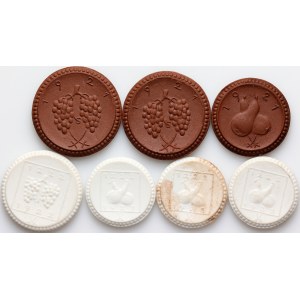 Zielona Góra (Grunberg), set of ceramic notgelds, (7 pieces)