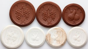 Zielona Góra (Grunberg), set of ceramic notgelds, (7 pieces)