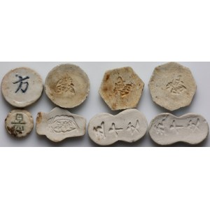 Asia, set of ceramic tokens (8 pieces)