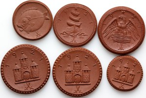 Germany, set of ceramic notgelds, (6 pieces)