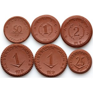 Germany, set of ceramic notgelds, (6 pieces)