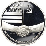 Russia, USSR, medal from 1990, Meeting between G. Bush and M. Gorbachev, Peace and Cooperation