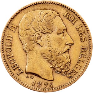 Belgium, 20 Francs 1874, Brussels