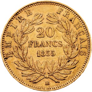France, 20 Francs 1855, BB, Strasbourg