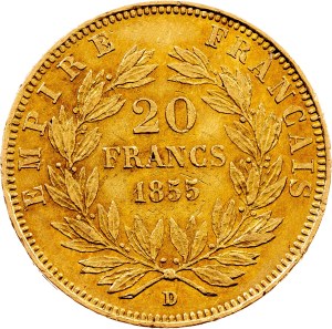 France, 20 Francs 1855, D, Lyon