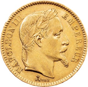 France, 20 Francs 1863, BB, Strasbourg