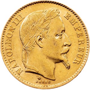 France, 20 Francs 1868, BB, Strasbourg