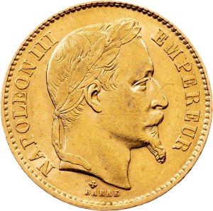 France, 20 Francs 1868, BB, Strasbourg