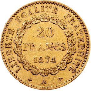 France, 20 Francs 1874, A, Paris