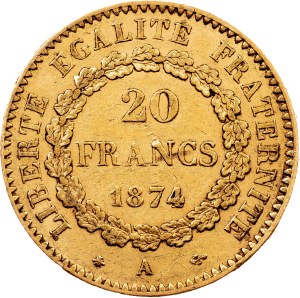 France, 20 Francs 1874, A, Paris