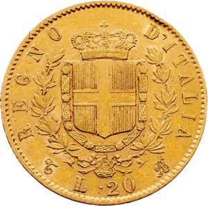 Italy, 20 Lire 1863, T BN, Turin