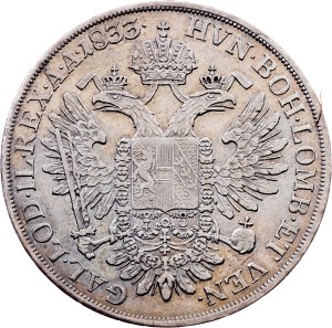 Franz I. (II.), 1/2 Thaler 1833, A, Vienna
