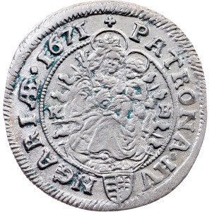 Leopold I., 6 Kreuzer 1671, KB, Kremnitz