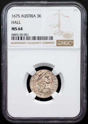 Leopold I., 3 Kreuzer 1675, Hall