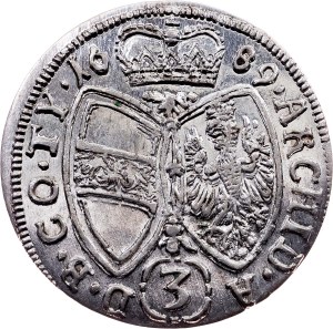 Leopold I., 3 Kreuzer 1689, Hall