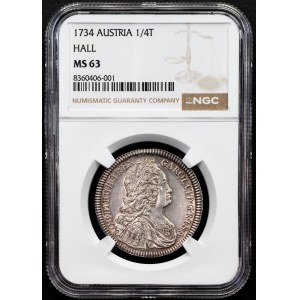 Charles VI., 1/4 Thaler 1734, Hall