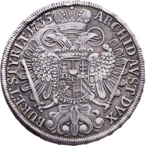 Charles VI., 1 Thaler 1735, Graz