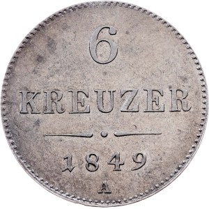 Franz Joseph I., 6 Kreuzer 1849, A, Vienna