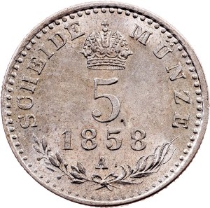 Franz Joseph I., 5 Kreuzer 1858, Vienna
