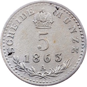 Franz Joseph I., 5 Kreuzer 1863, Vienna