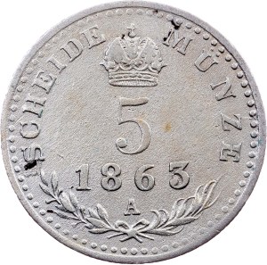 Franz Joseph I., 5 Kreuzer 1863, Vienna