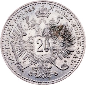 Franz Joseph I., 20 Kreuzer 1869, Vienna